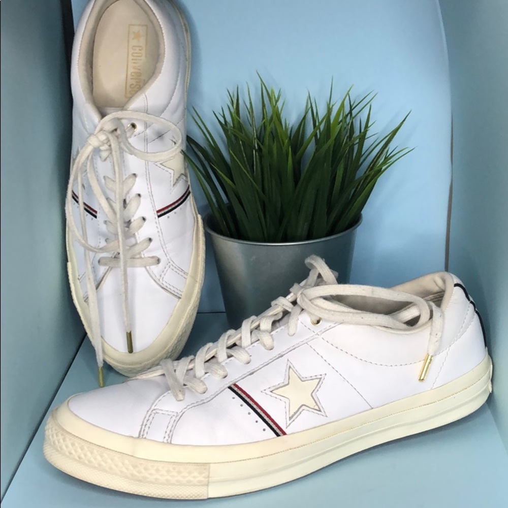 Converse One Star Ox Leather Sneakers‎ White Size 10.5